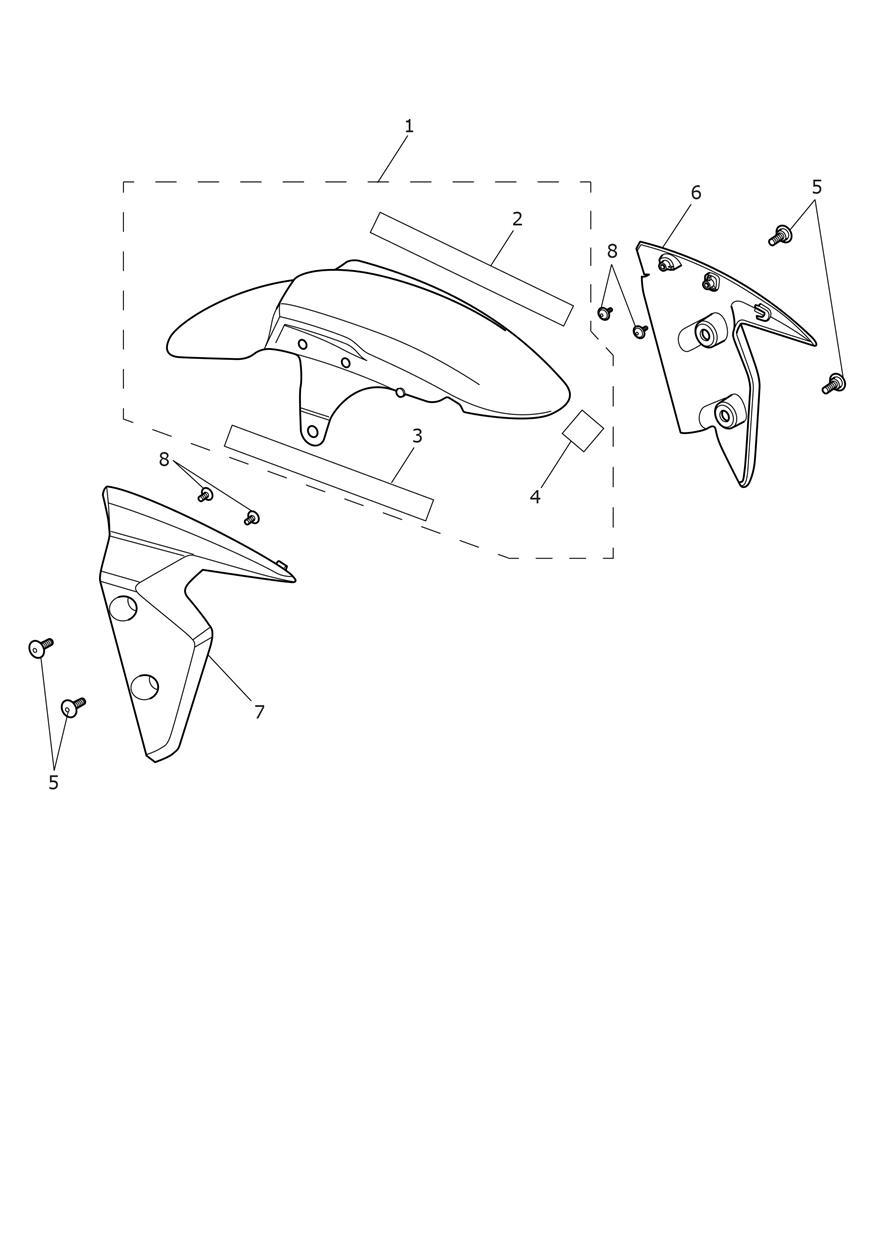 Front Mudguard exploded diagram