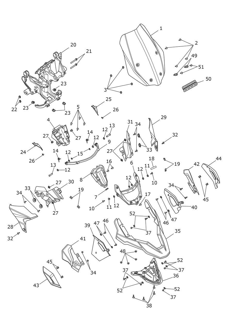 Cockpit Fairings exploded diagram