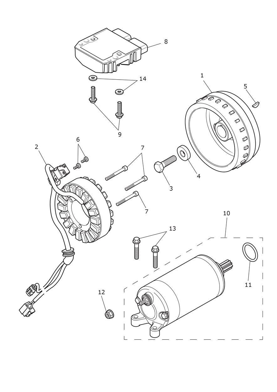 Alternator & Starter Motor exploded diagram