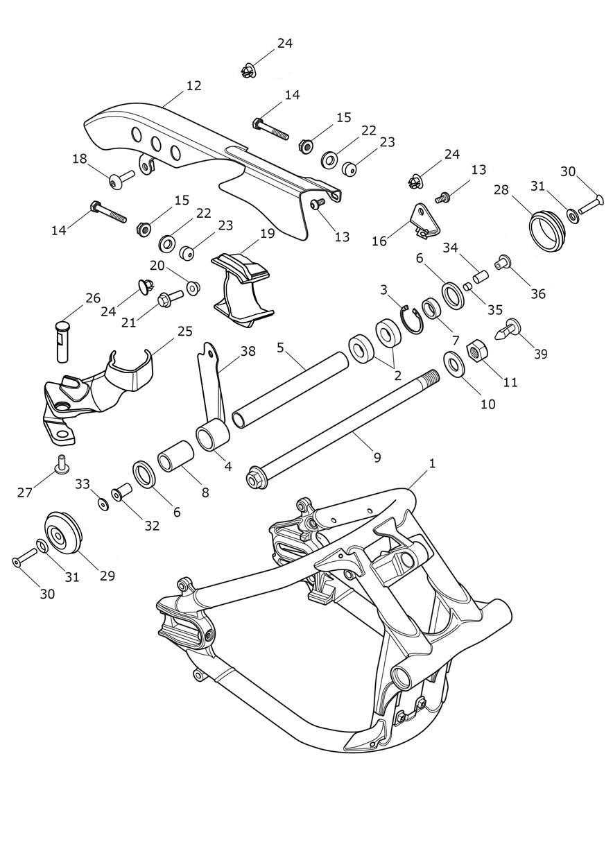 Swingarm Assembly exploded diagram
