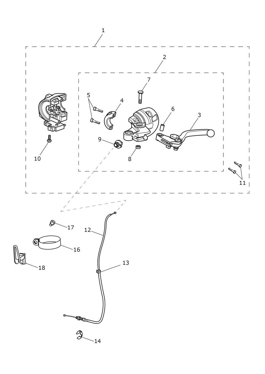 Clutch Controls exploded diagram