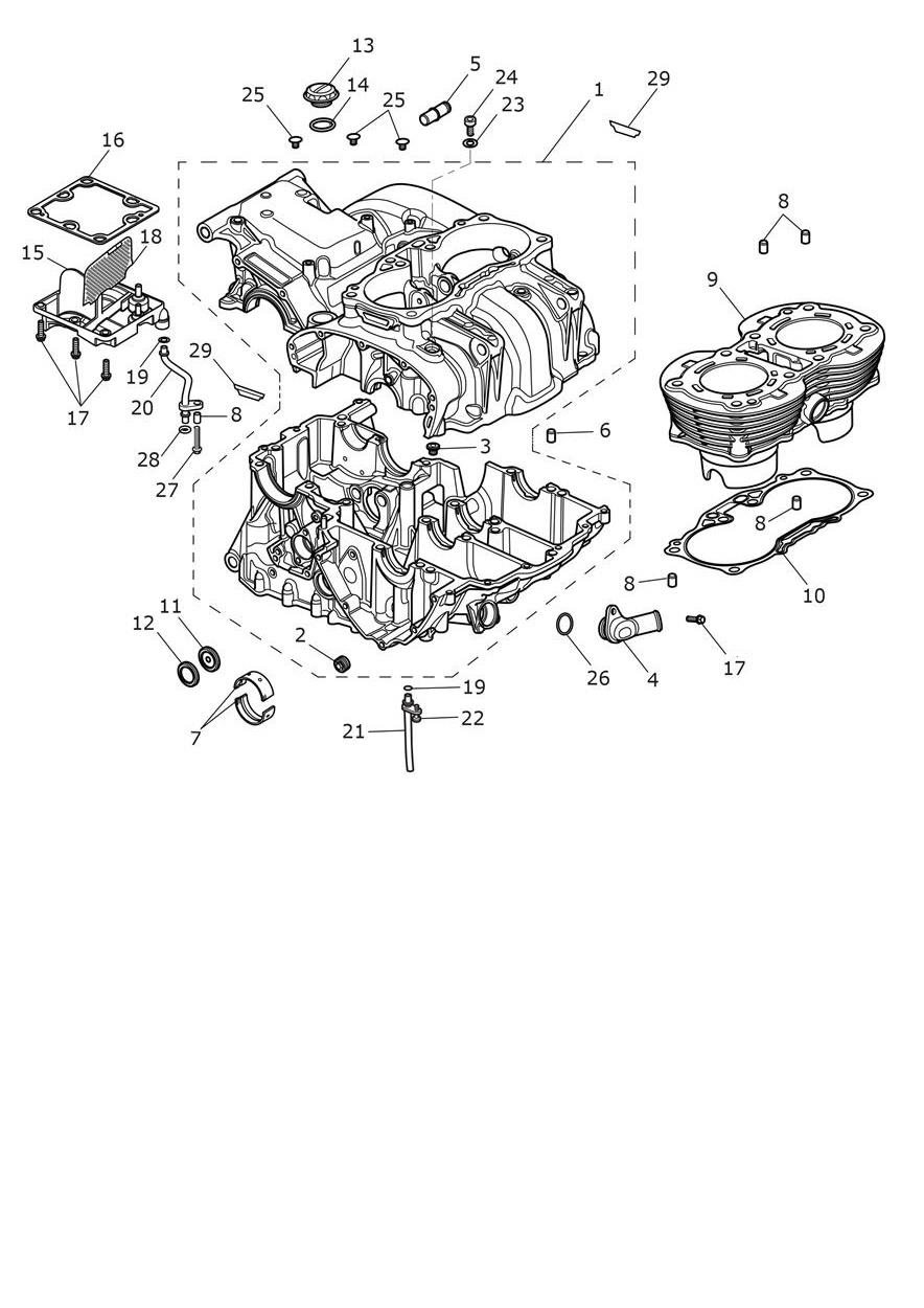 Crankcase & Fittings exploded diagram