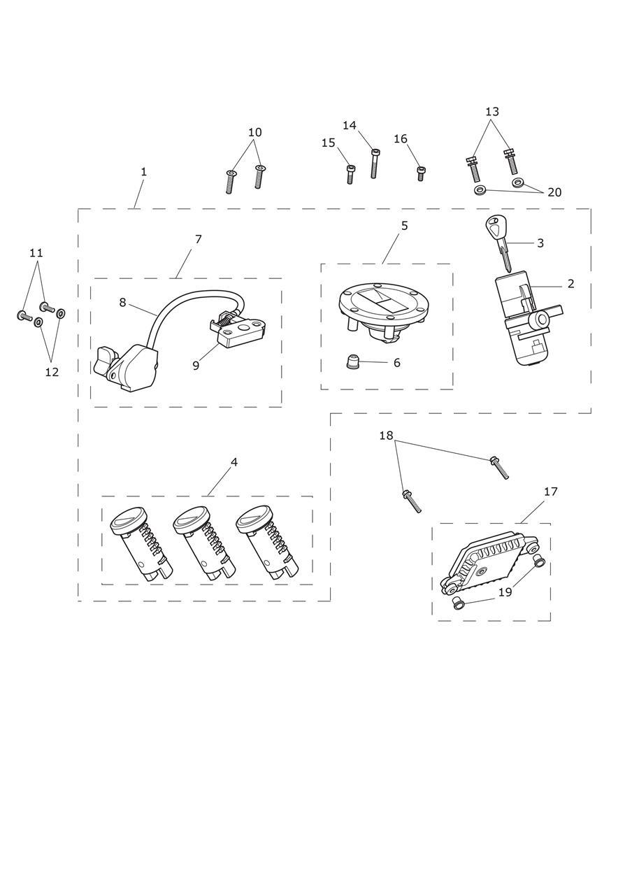 Ignition Switch & Lock Set exploded diagram