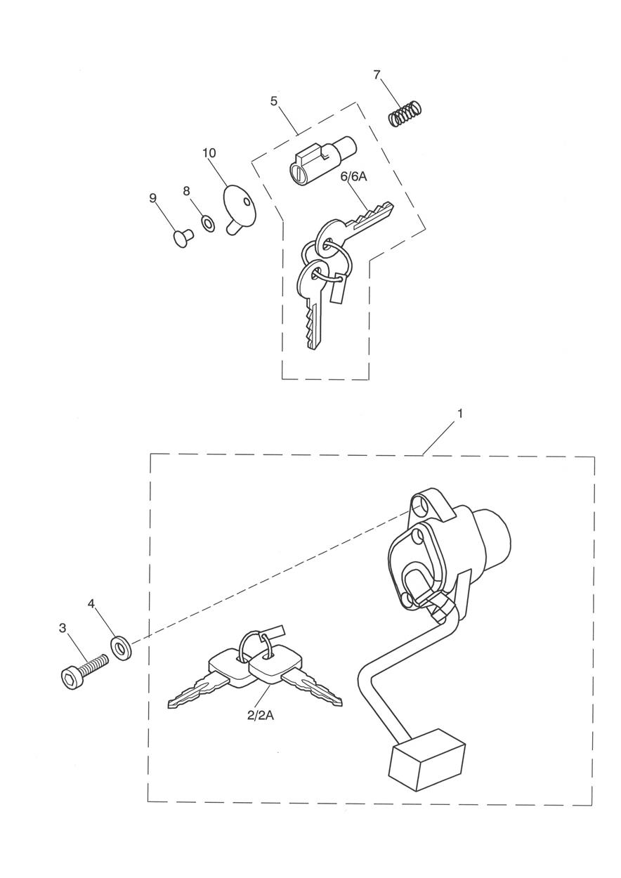 Ignition Switch & Steering Lock exploded diagram