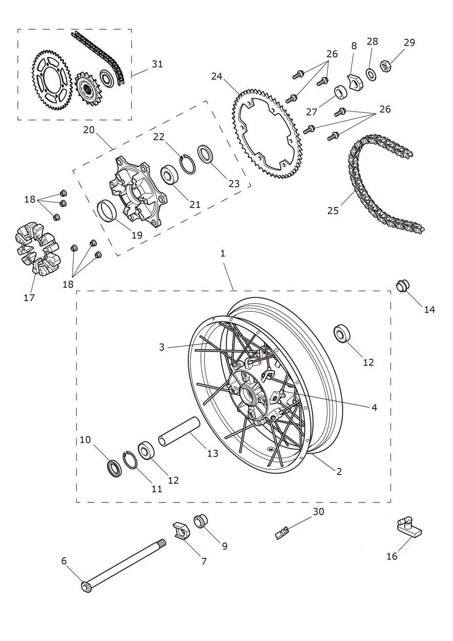 Rear Wheel exploded diagram