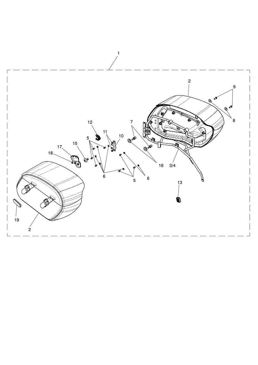 Leather Saddlebags exploded diagram