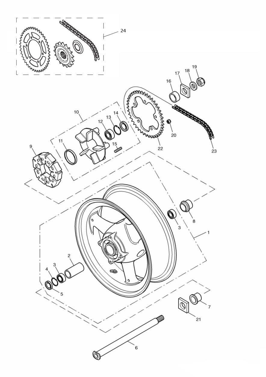 Rear Wheel/Final Drive exploded diagram