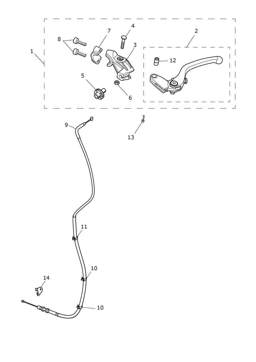 Clutch Controls exploded diagram
