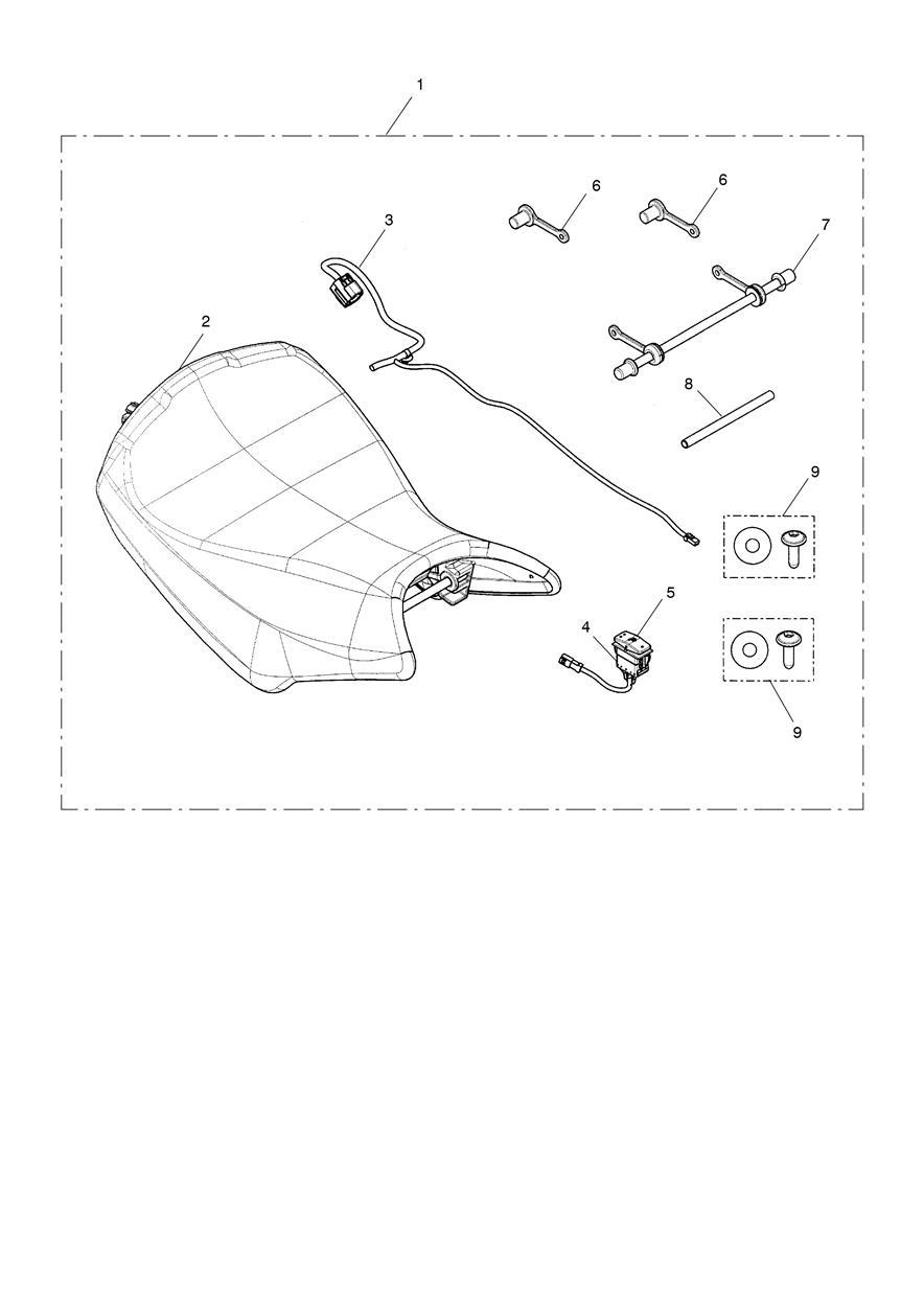 Rider Seat, Heated Kit exploded diagram