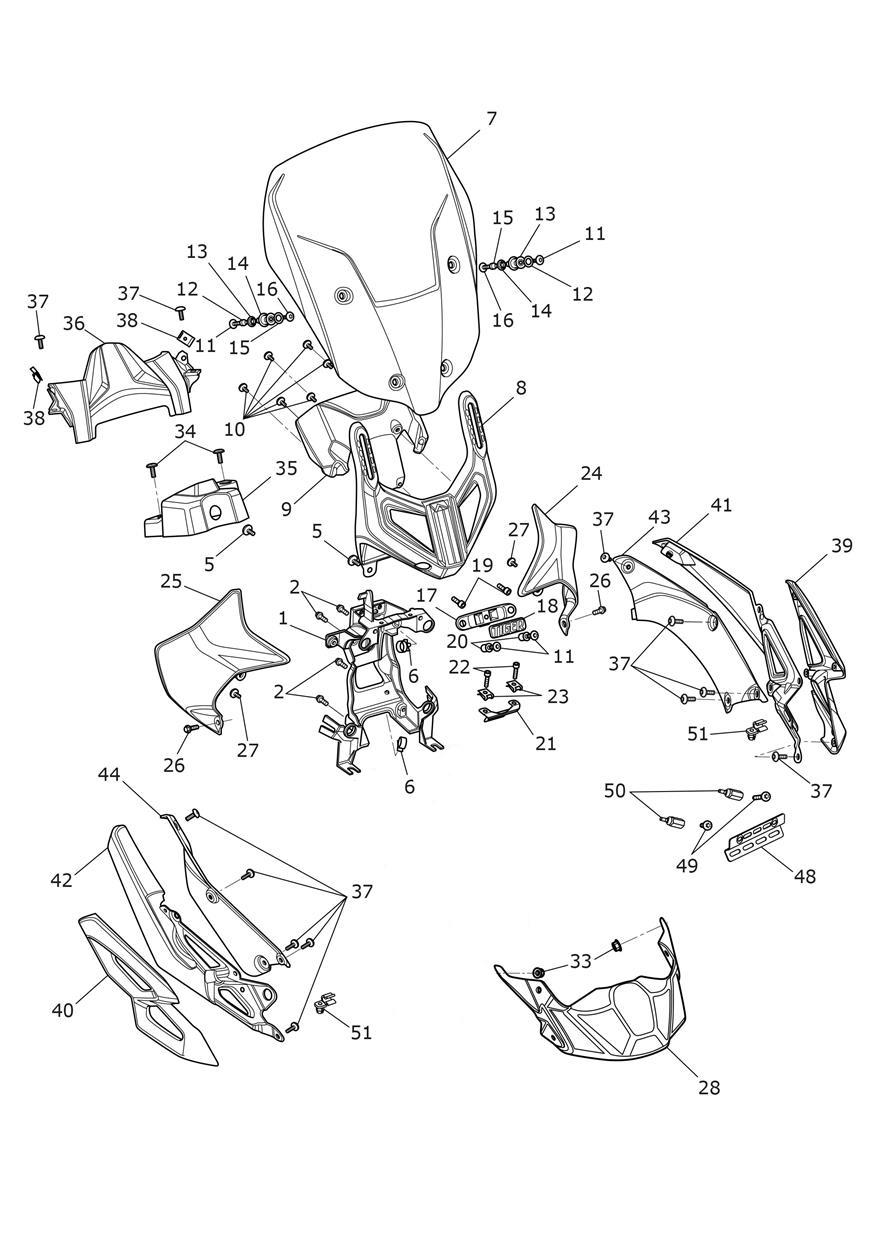 Cockpit exploded diagram