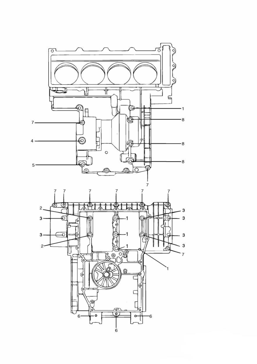 Crankcase Fixings 4 Cylinder exploded diagram