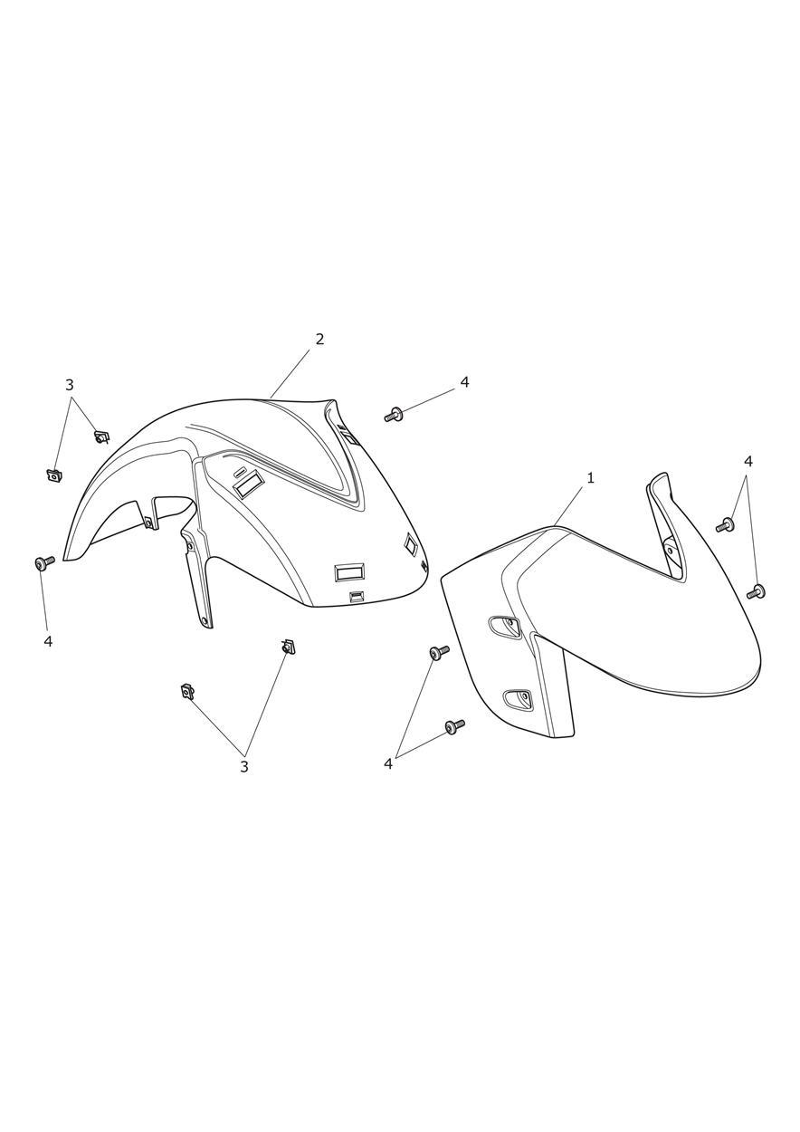 Front Mudguard exploded diagram