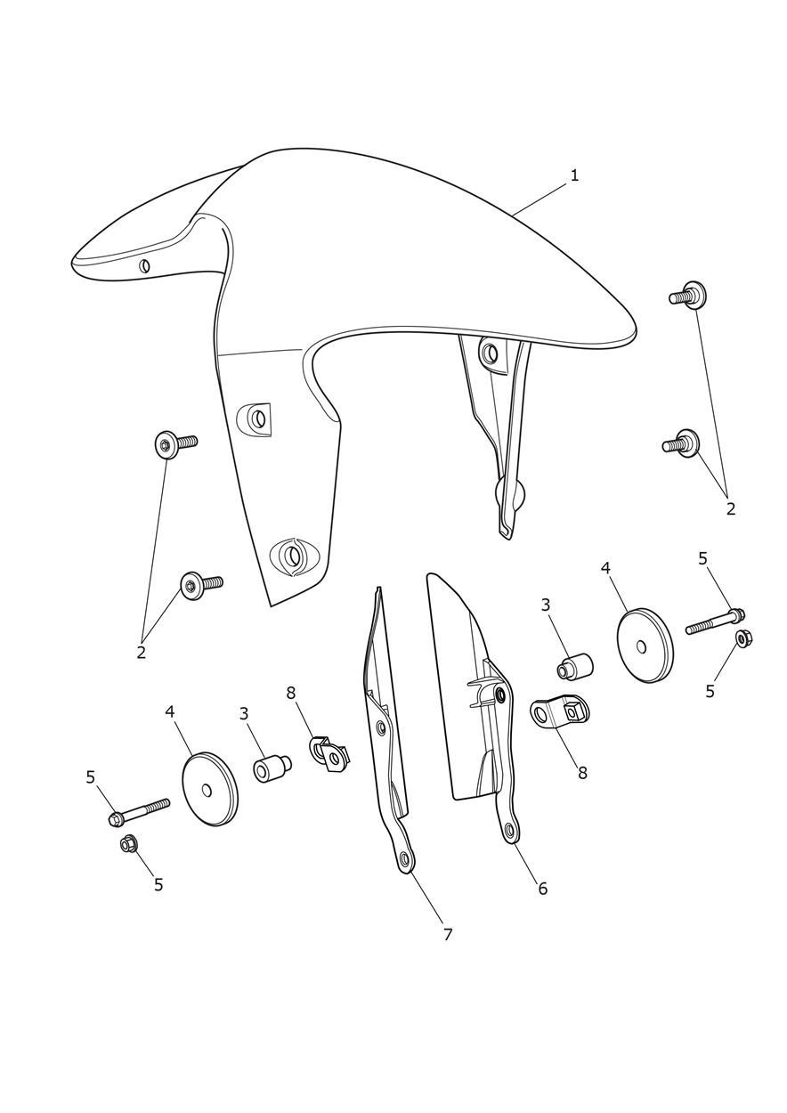 Front Mudguard exploded diagram