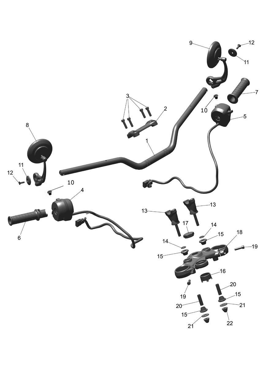 Handlebars & Mirrors exploded diagram