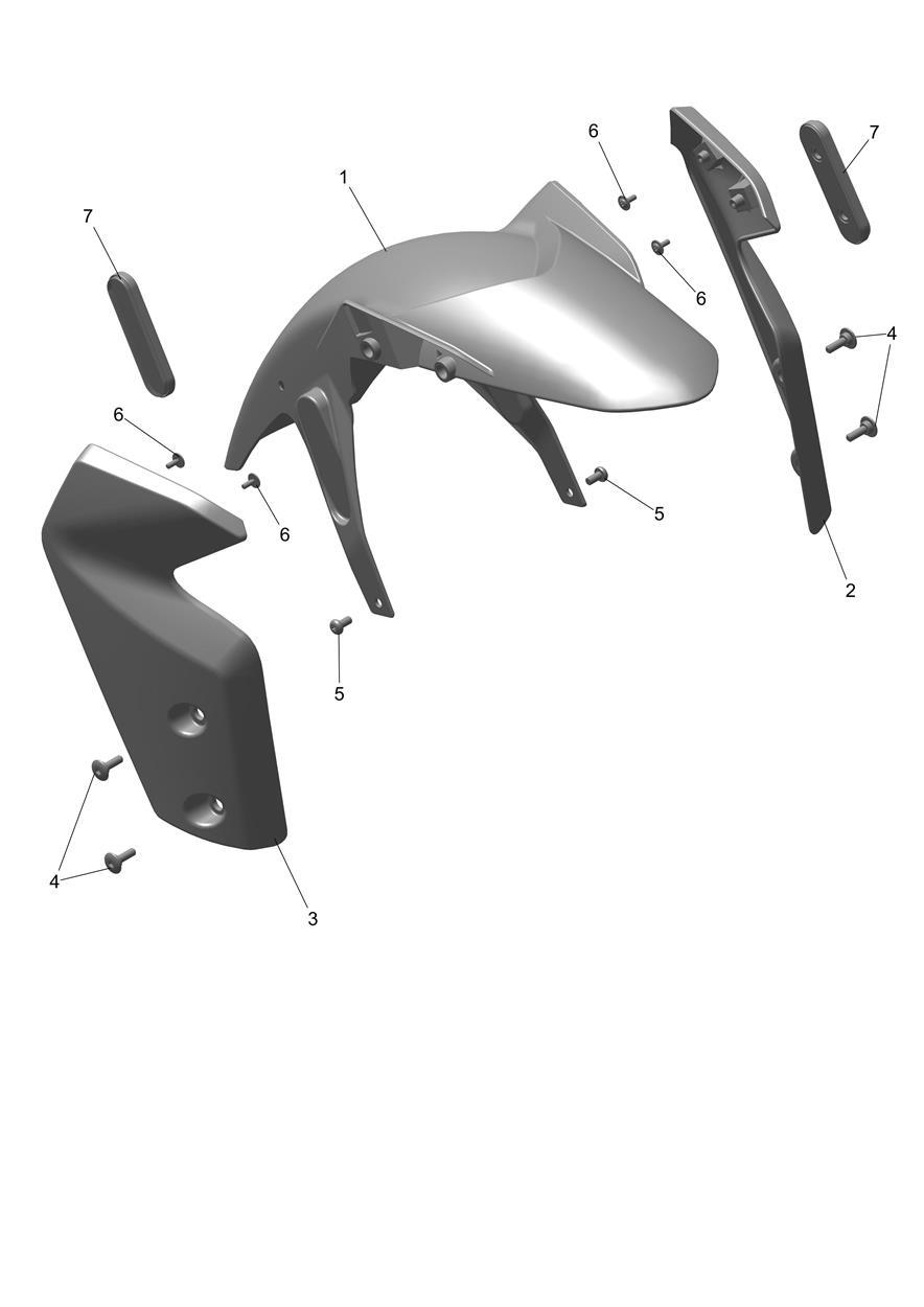 Front Mudguard exploded diagram