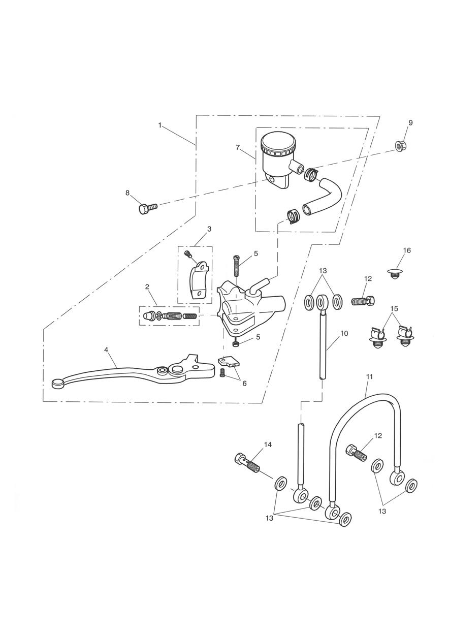 Front Brake Master Cylinder exploded diagram