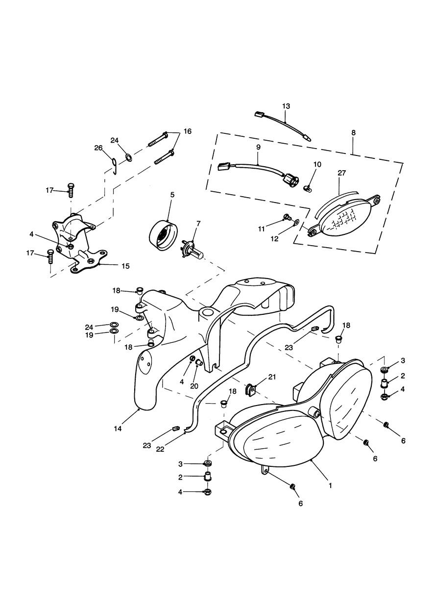 Headlight/Mountings exploded diagram