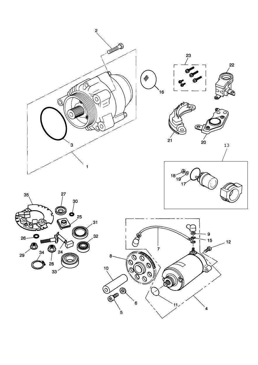 Alternator/Starter exploded diagram