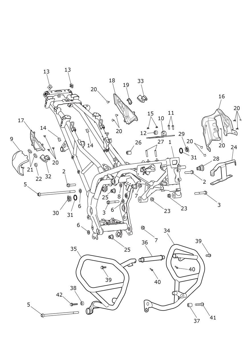 Main Frame & Fittings exploded diagram