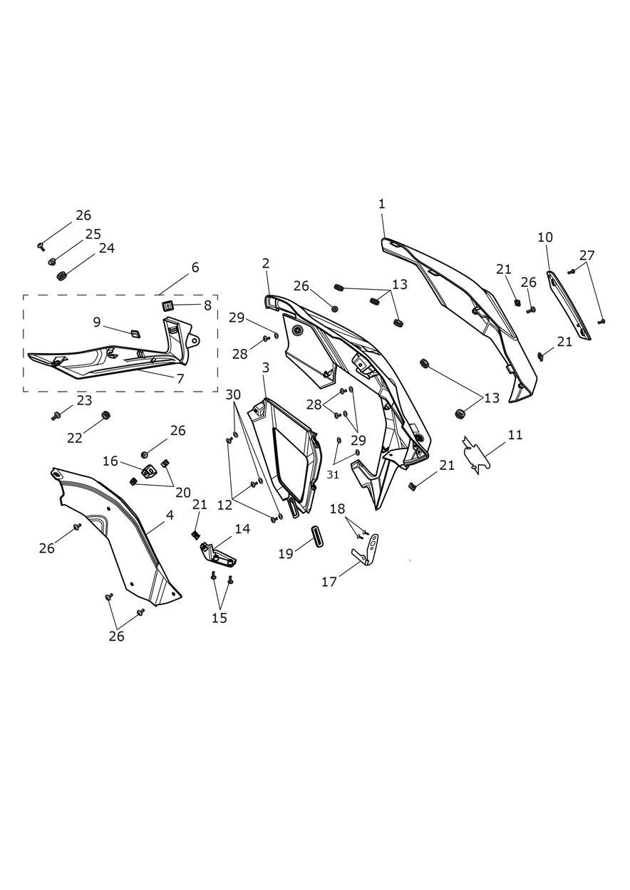 Fairings, LH exploded diagram