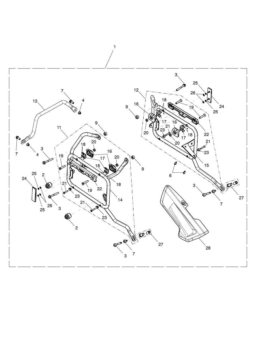 Mounting Kit, Panniers exploded diagram