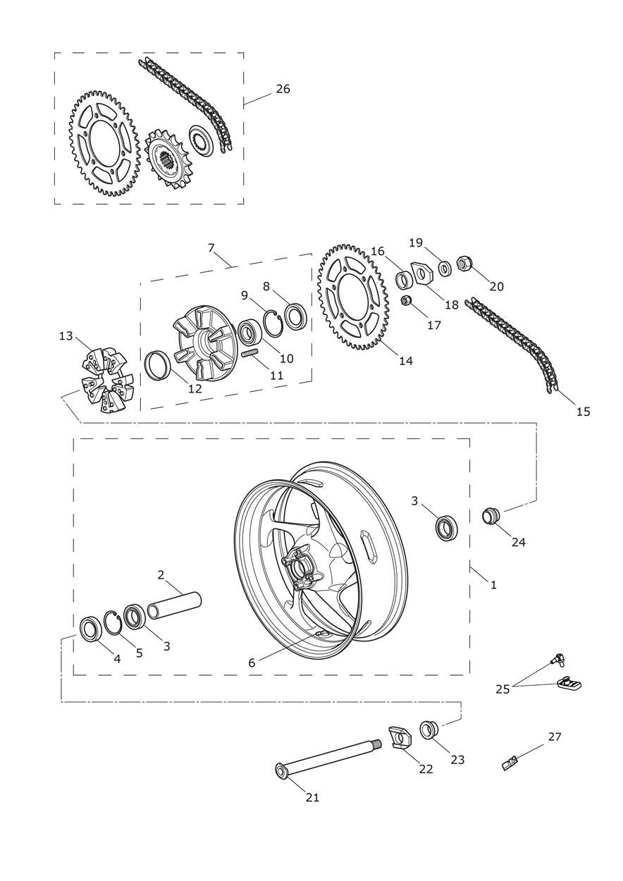 Rear Wheel & Final Drive exploded diagram