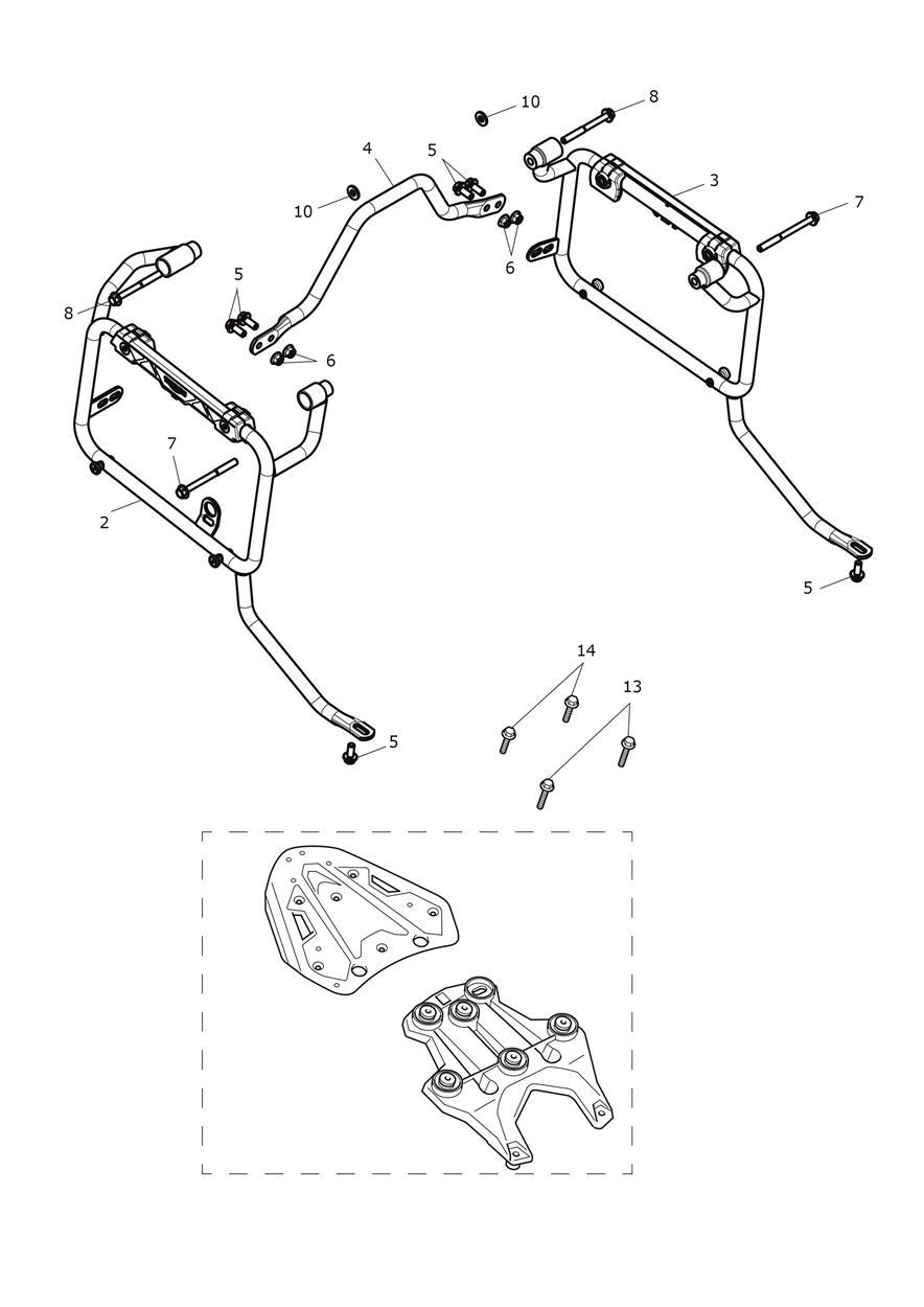 Luggage Mounting System - BR Only exploded diagram