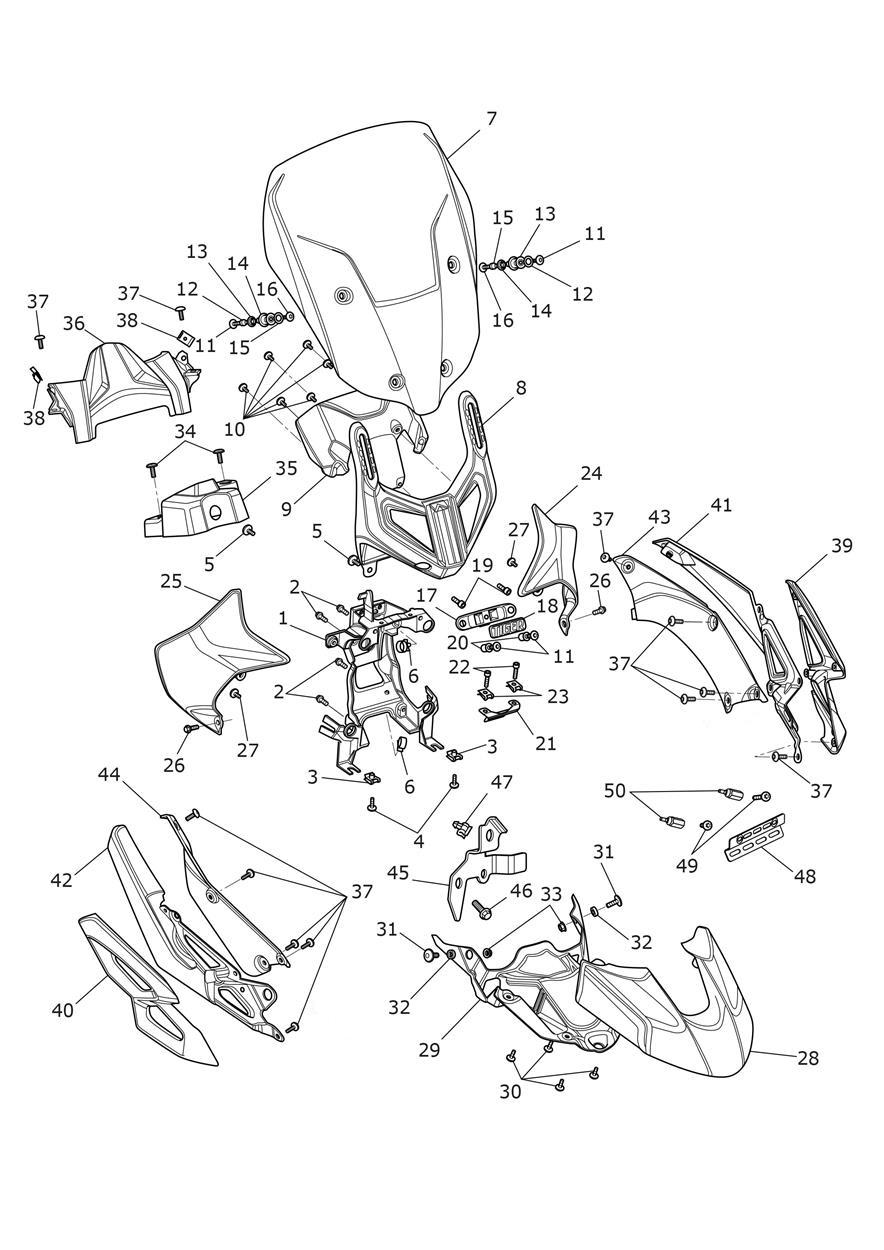 Cockpit exploded diagram