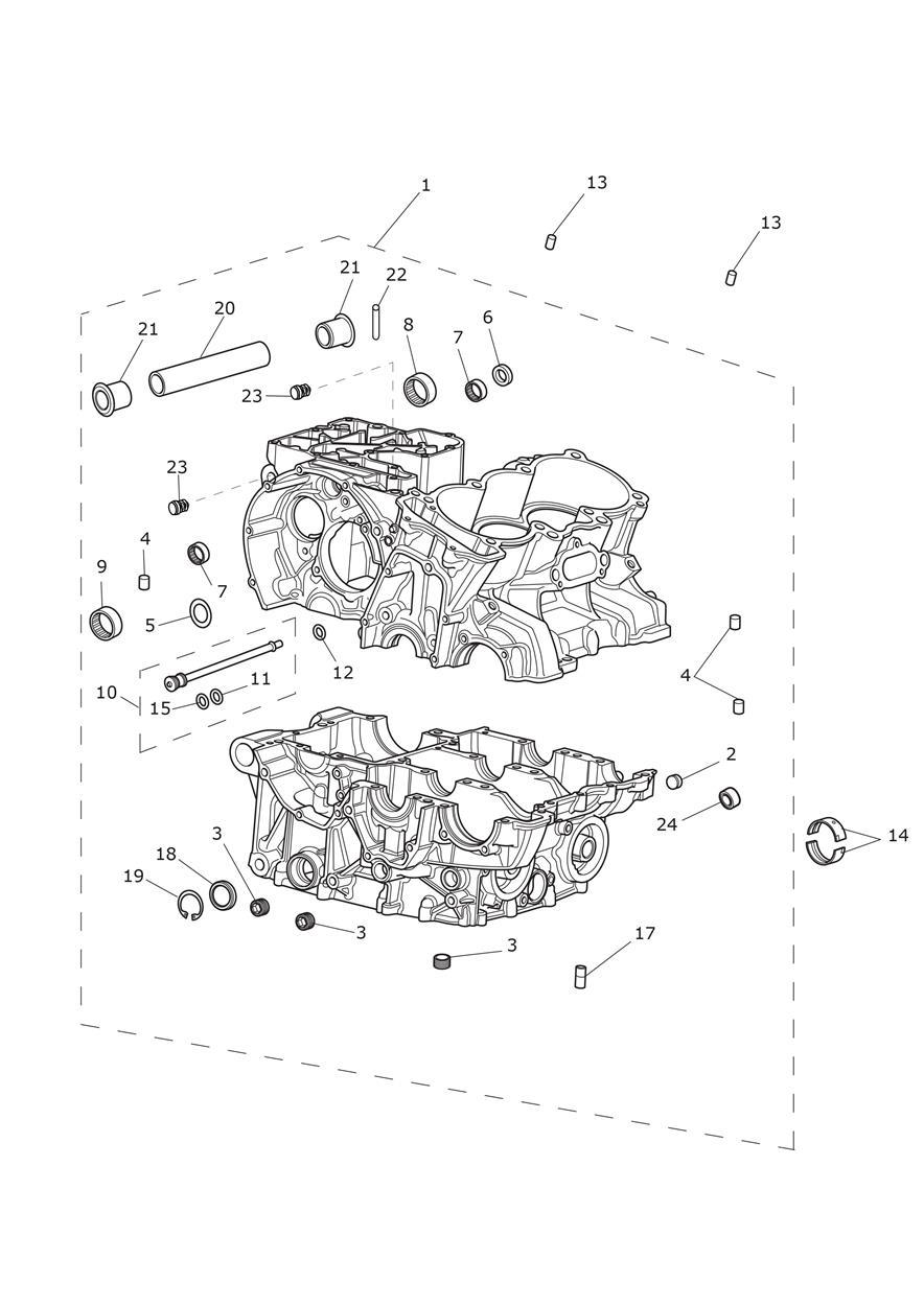 Crankcase & Fittings exploded diagram