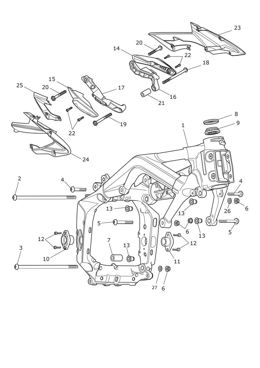 Main Frame & Fittings exploded diagram