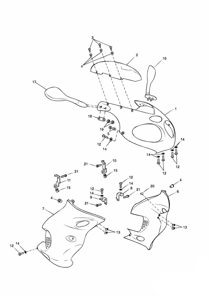 Bodywork - Cockpit exploded diagram