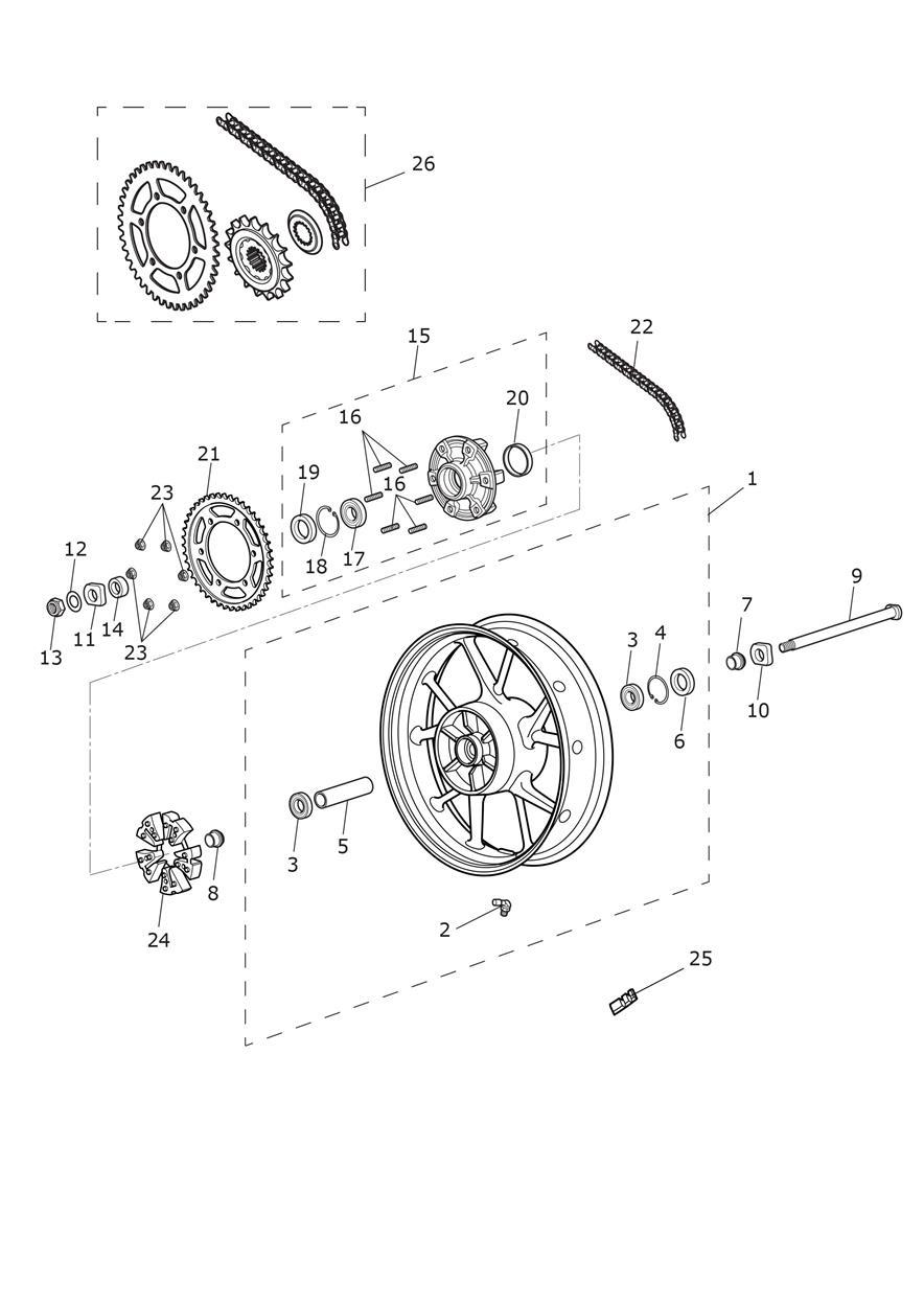 Rear Wheel exploded diagram
