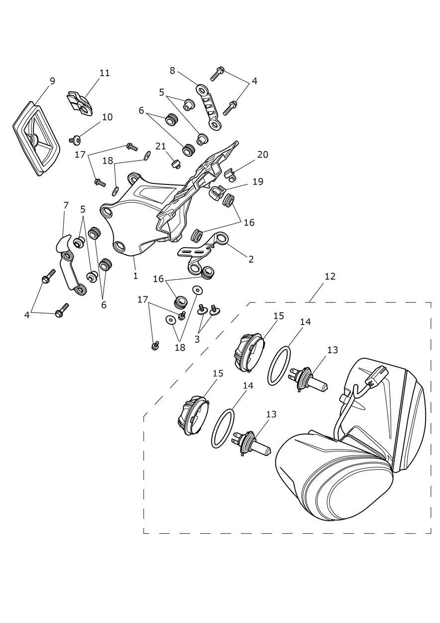 Headlight Assembly exploded diagram