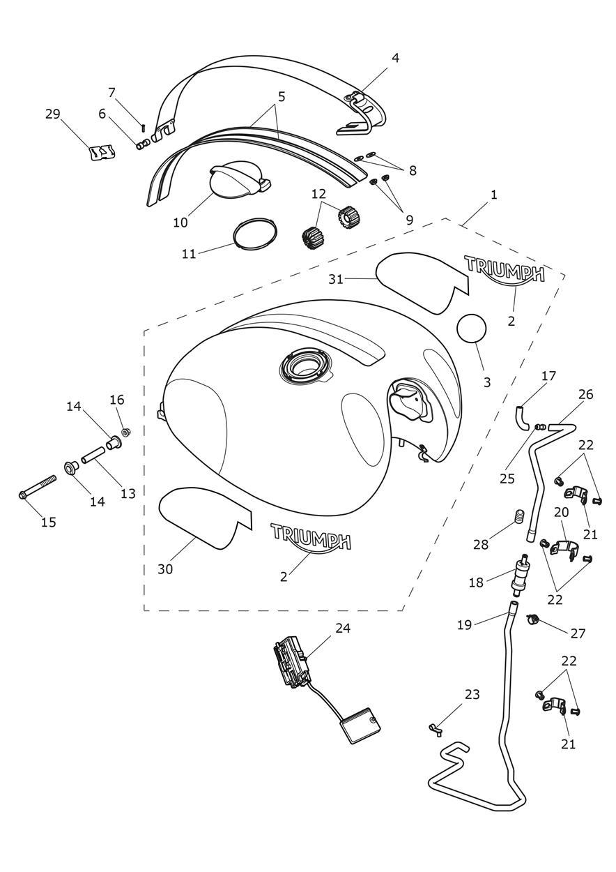 Fuel Tank - Steve McQueen Edition exploded diagram