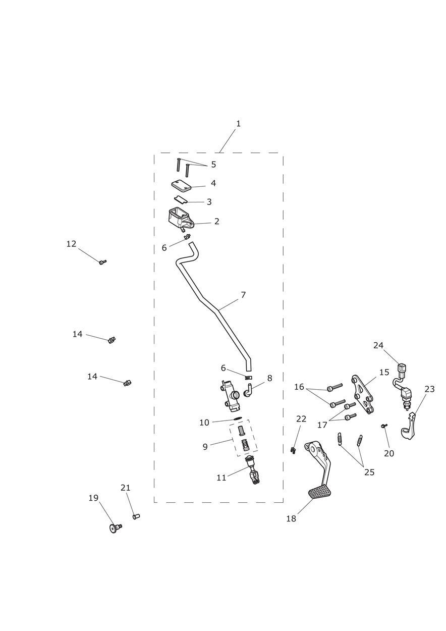 Rear Master Cylinder exploded diagram