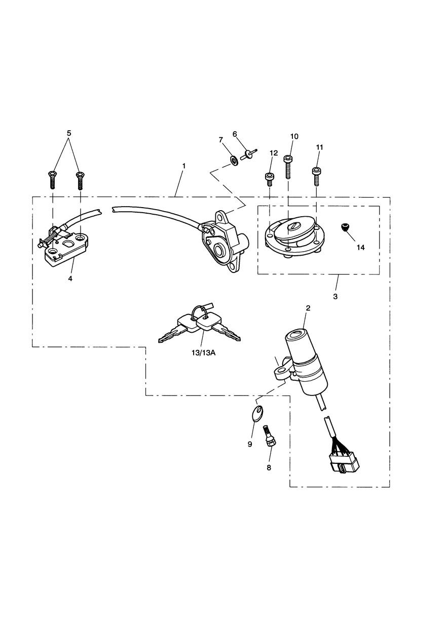 Ignition Switch & Lock Set exploded diagram