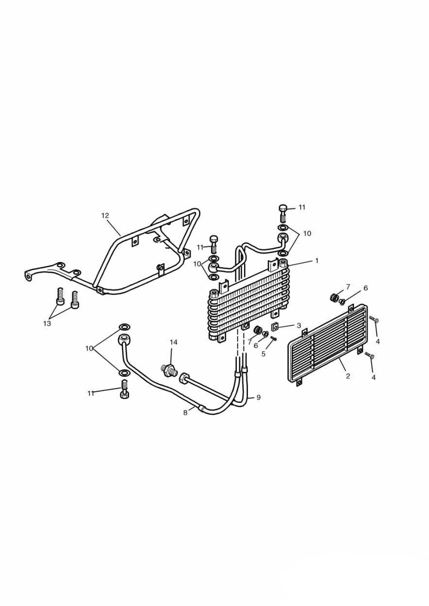 Oil Cooler 4 Cylinder exploded diagram