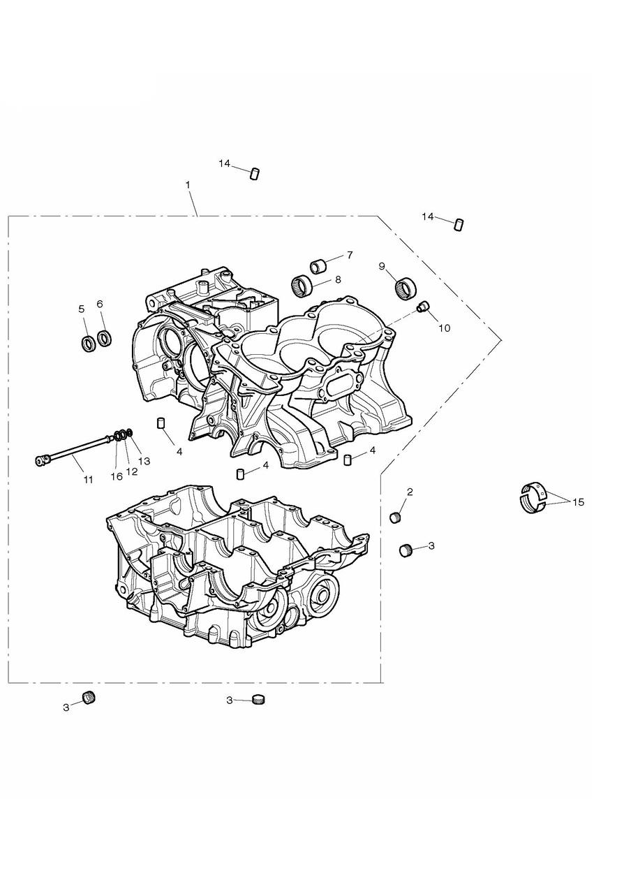 Crankcase & Fittings exploded diagram