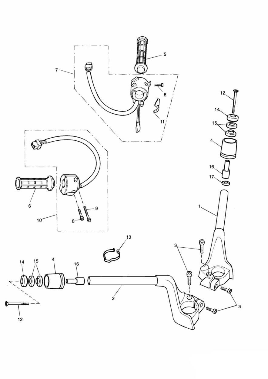 Handlebars and Switches exploded diagram