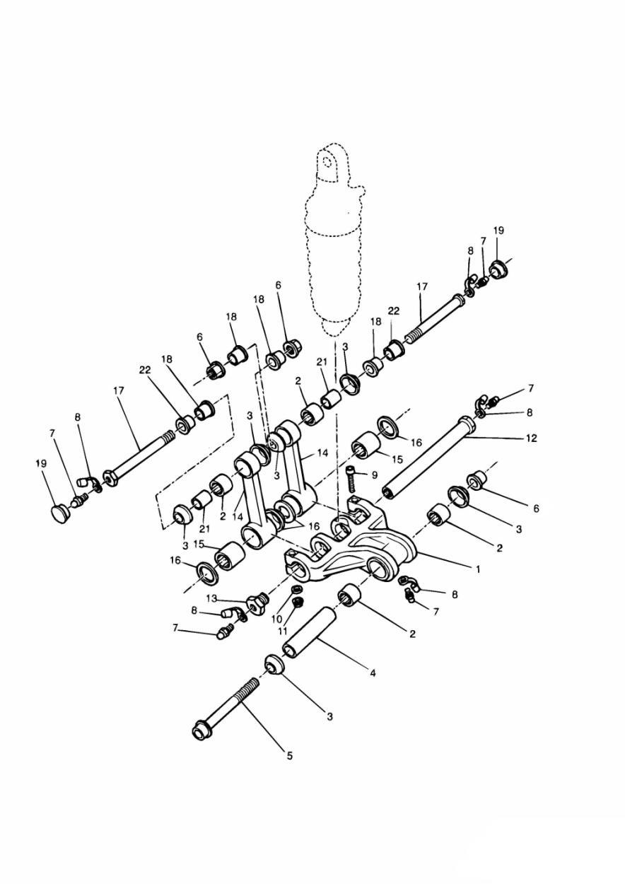 Rear Suspension Linkage exploded diagram