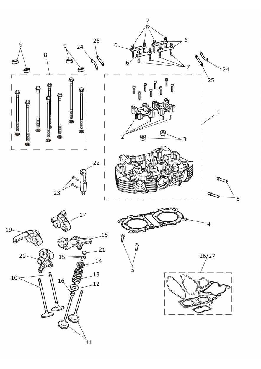 Cylinder Head & Valves exploded diagram