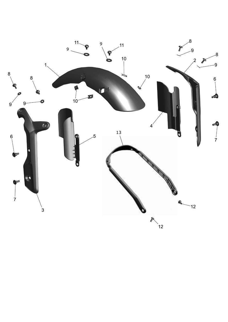 Front Mudguard exploded diagram