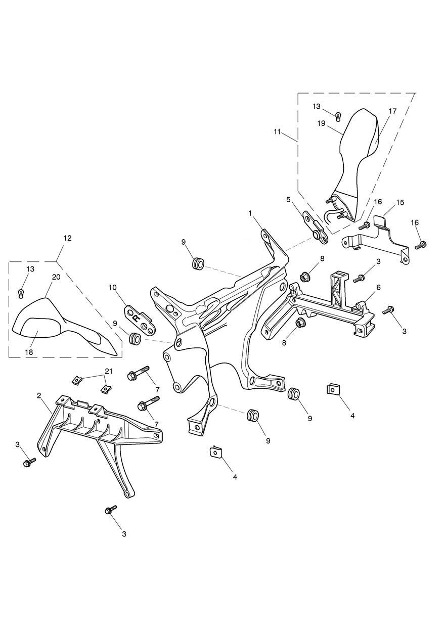 Front Sub-Frame & Fittings exploded diagram