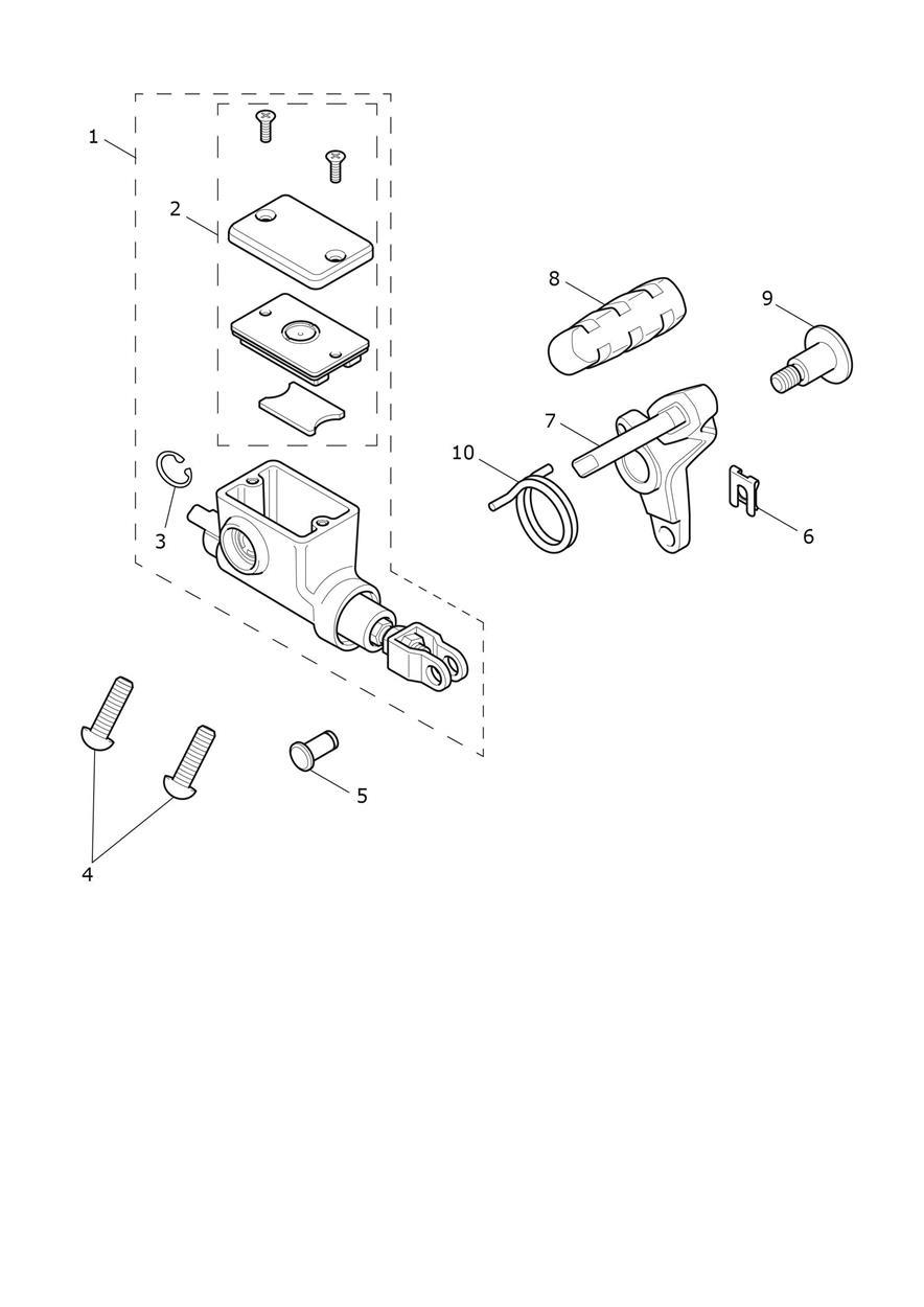Rear Brake M/Cyl exploded diagram