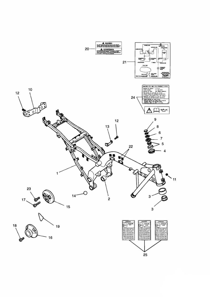 Main Frame & Fittings exploded diagram
