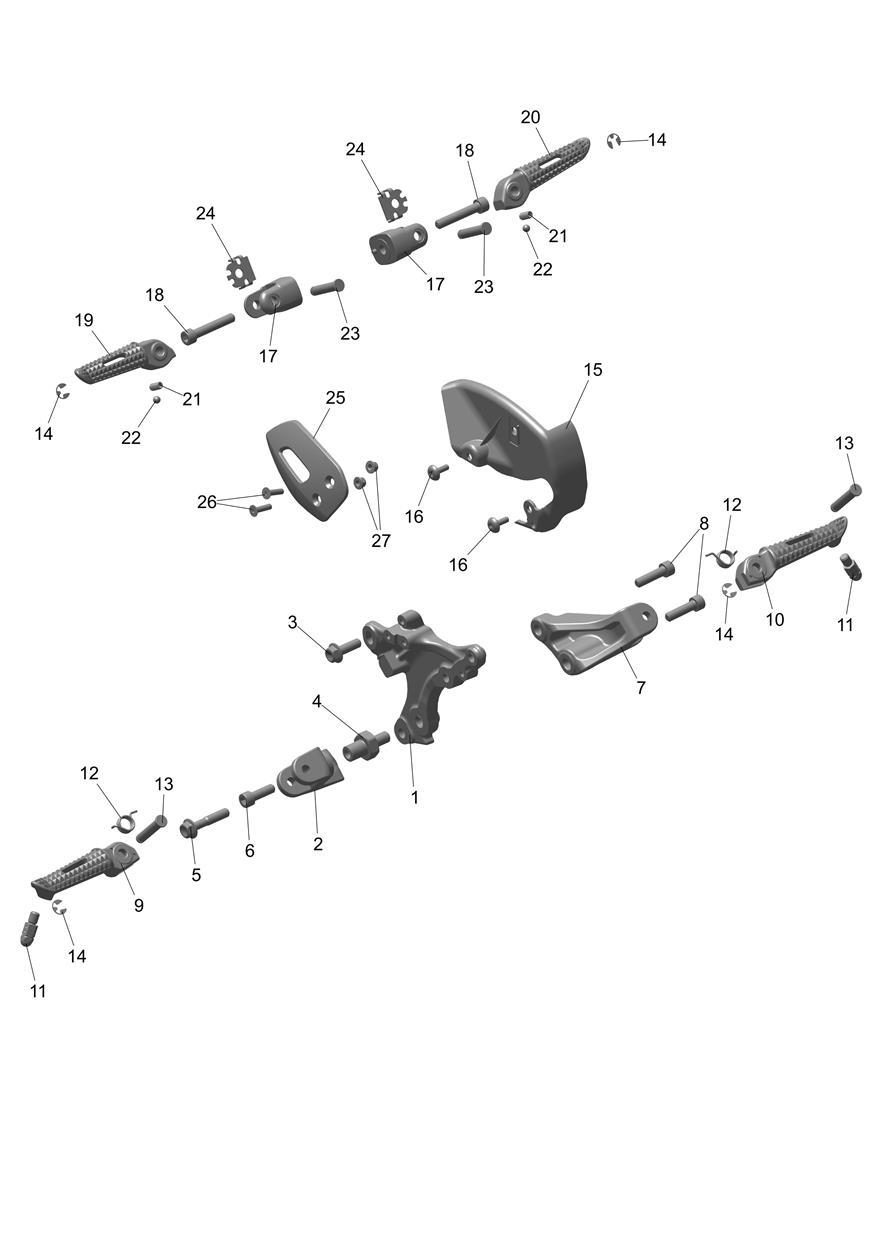 Foot Controls exploded diagram