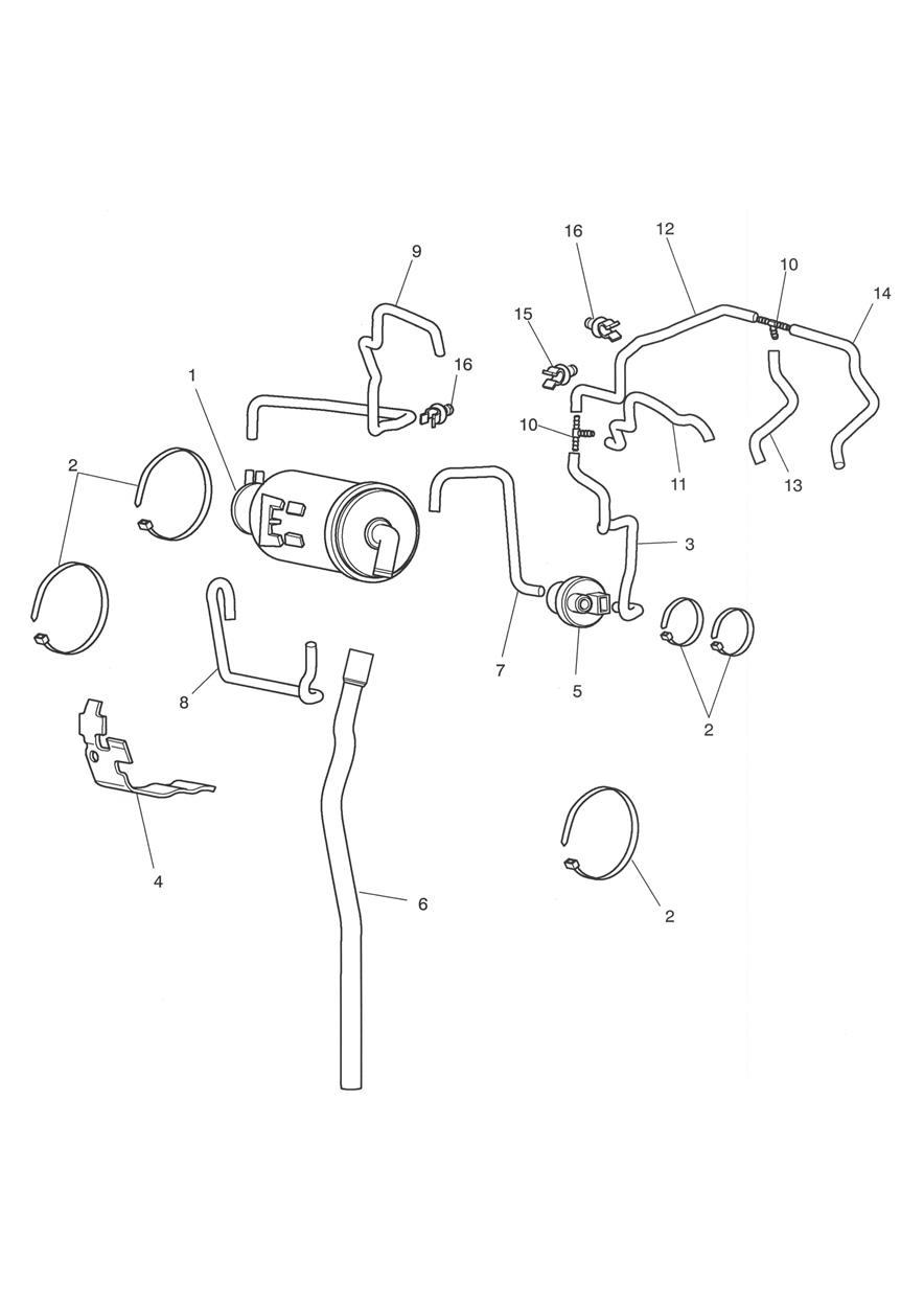 Evaporative Loss Control System - California Only (Not Roadster) exploded diagram