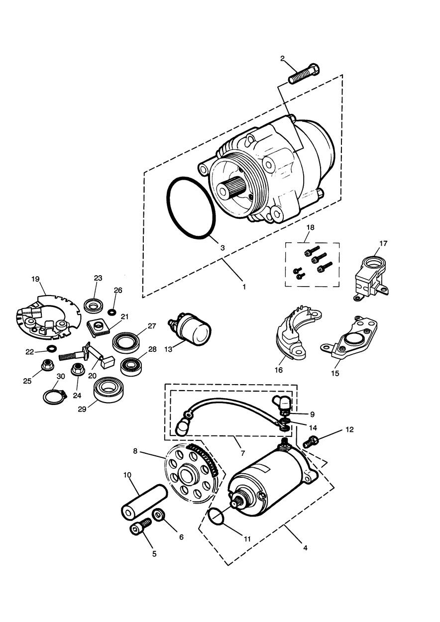 Alternator/Starter exploded diagram