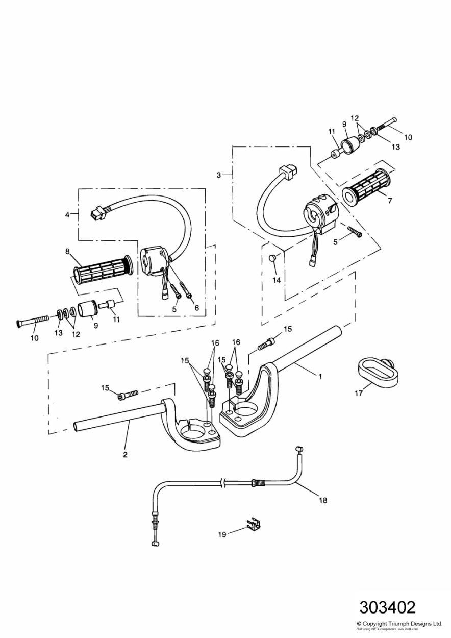 Handlebars and Switches exploded diagram