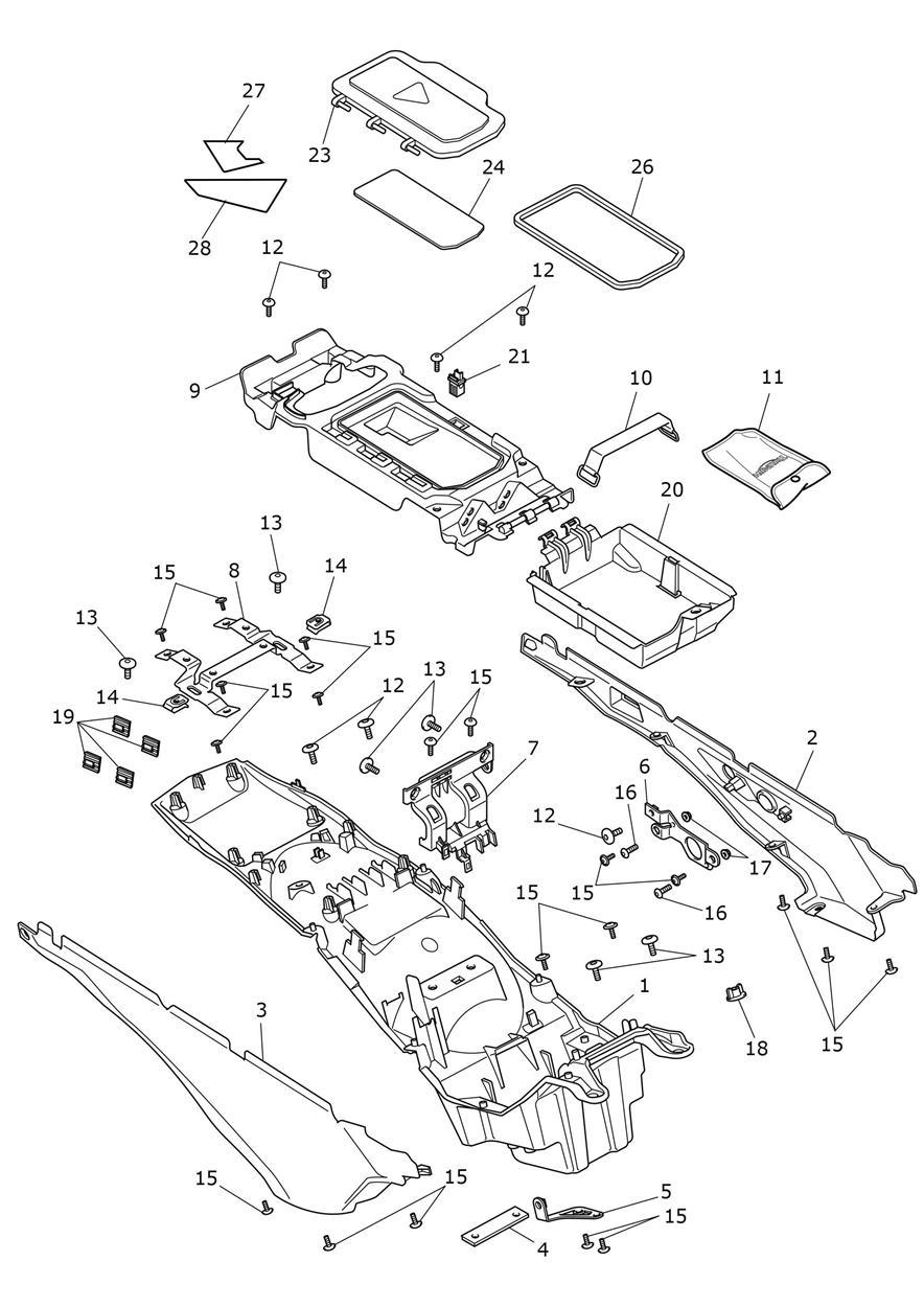 Rear Mudguard exploded diagram